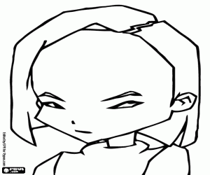 desenho de O rosto de Yumi, Code Lyoko para colorir