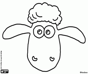 desenho de O rosto do carneiro Shaun para colorir