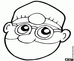 desenho de Rosto do dentista com a máscara para colorir