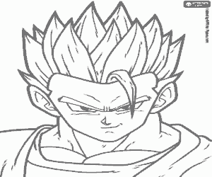 desenho de Rosto do Gohan místico para colorir