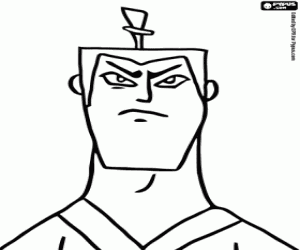 desenho de O rosto do Samurai Jack para colorir