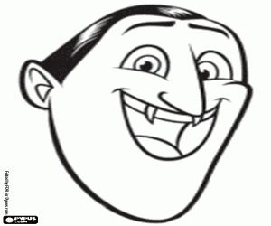 desenho de O rosto do vampiro Drac para colorir