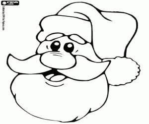 desenho de Rosto sorridente de Santa Claus para colorir