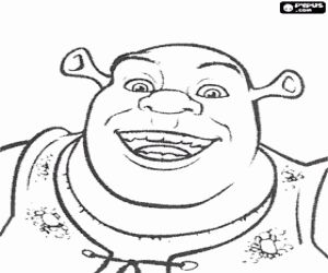 desenho de O rosto sorridente de Shrek para colorir