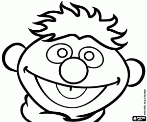 desenho de O rosto sorridente de Ênio ou Ernie para colorir