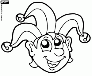 desenho de O rosto sorridente do bobo da corte para colorir