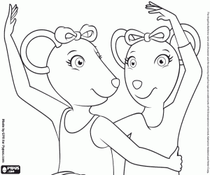 desenho de Os rostos de Angelina e Alice para colorir