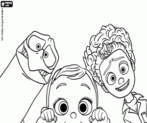 desenho de Rostos dos protagonistas do Cegonhas para colorir