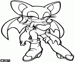 desenho de Rouge the Bat, Sonic para colorir