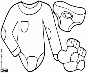 desenho de Roupa de baixo para bebê para colorir
