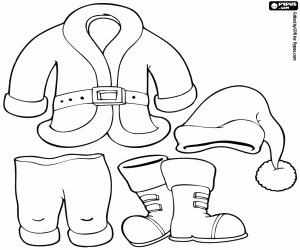 desenho de Roupa do Santa Claus para o Natal para colorir