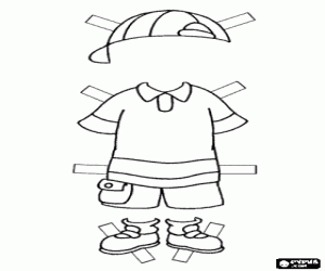 desenho de Roupas de Caillou para cortar para colorir