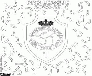 desenho de Royal Anwerp FC, campeão 2022-2023 para colorir