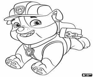 desenho de Rubble, o cão para construção para colorir