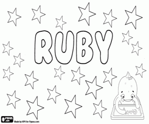 desenho de Ruby, nome inglês para colorir