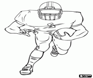 desenho de Running back, futebol americano para colorir
