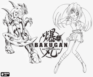 desenho de Runo e seu Bakugan Tigrerra  para colorir
