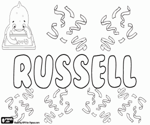 desenho de Russell, nome para filho para colorir