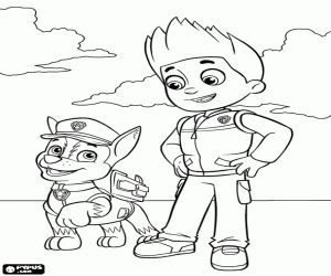 desenho de Ryder e Chase, Paw Patrol para colorir