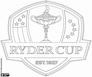 desenho de Ryder Cup, um torneio de golfe para colorir
