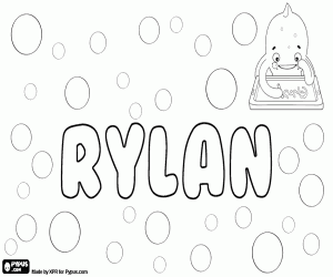 desenho de Rylan, nome de origem inglesa para colorir