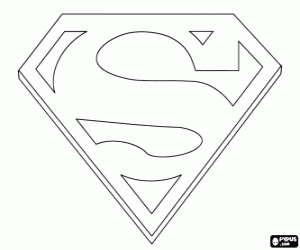 desenho de S de Superman. Emblema de Superman  para colorir