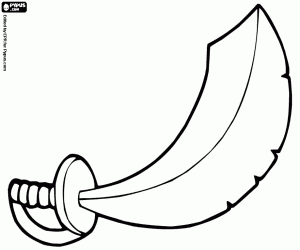 desenho de Um sabre curvo curto para colorir