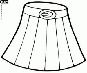 desenho de Saia plissada com cinto para colorir