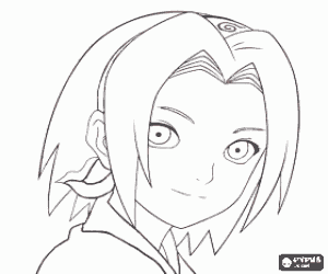 desenho de Sakura Haruno, um ninja de Naruto para colorir