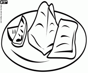 desenho de Salmão japonês, Yaki Sake para colorir