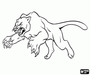 desenho de O salto da pantera negra para colorir