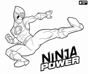 desenho de O salto do ninja Power Ranger para colorir