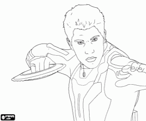 desenho de Sam Flynn e um disco de luz para colorir