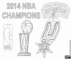 desenho de San Antonio Spurs Campeão NBA 2014 para colorir