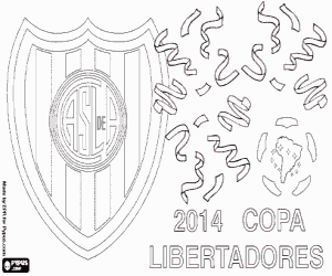 desenho de San Lorenzo, Libertadores 2014 para colorir