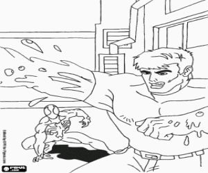 desenho de Sandman, um inimigo do homem-aranha para colorir