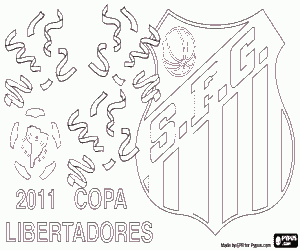 desenho de Santos, campeão Libertadores de 2011 para colorir