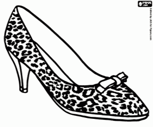 desenho de Sapatos de pele de leopardo para colorir