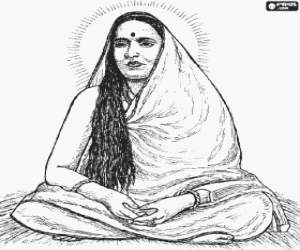 desenho de Sarada Devi, Ramakrishna para colorir