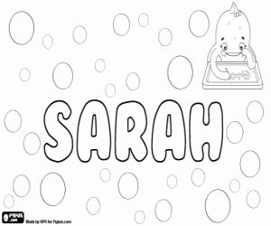 desenho de Sarah, variante de Sara para colorir