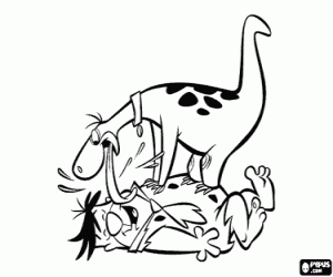 desenho de Saudação do Dino para Fred Flintstone para colorir