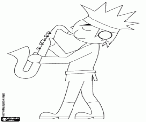 desenho de O saxofonista em ação para colorir