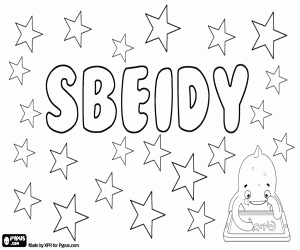 desenho de Sbeidy, nome unisex para colorir
