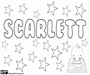 desenho de Scarlett, nome inglês para colorir