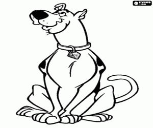 desenho de Scooby Doo como um cão obediente para colorir