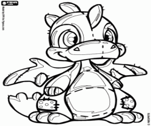 desenho de Scorchio, o dragão de Neopets para colorir