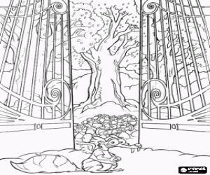 desenho de Scrat e as bolotas para colorir