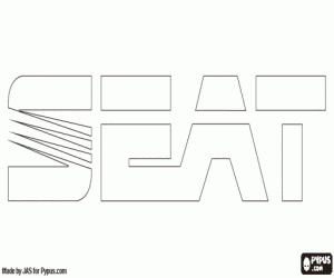 desenho de SEAT, emblema antigo para colorir