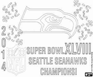 desenho de Seattle Seahawks, SuperBowl 2014 para colorir