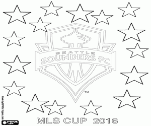 desenho de Seattle Sounders, campeão da MLS 2016 para colorir